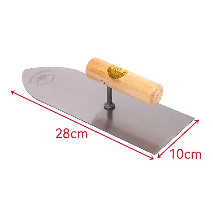 Truelle à plâtrer 28*10cm avec manche en bois, outil de finition pour murs et sols en béton, pour tr