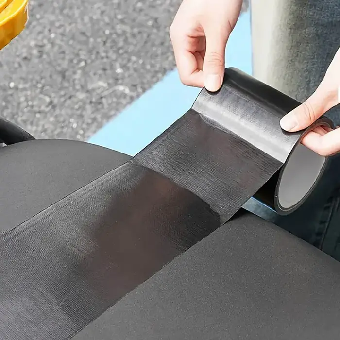 1 bande adhésive noire en tissu pour la réparation du cuir - Résistante à l'usure