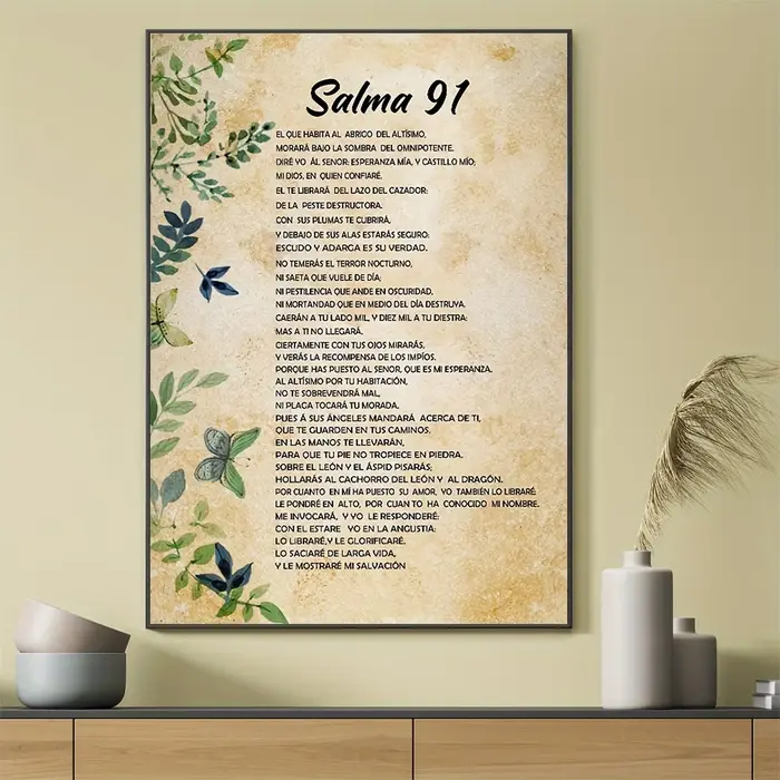 Impression sur toile de poème biblique espagnol moderne