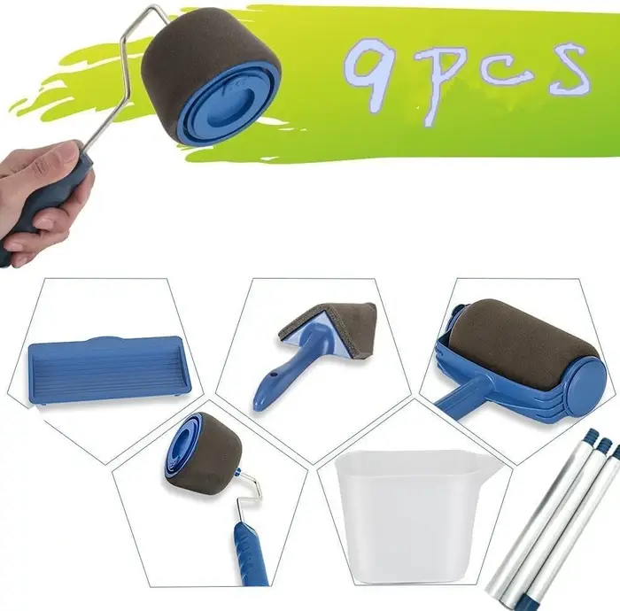 Ensemble de pinceaux et rouleaux de peinture pour coins