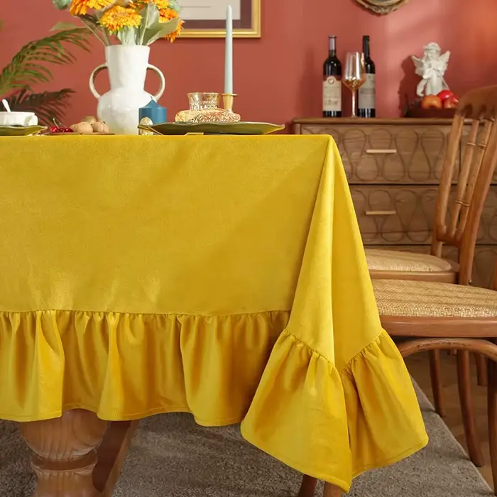 Nappe en velours luxueuse nappe rectangulaire solide