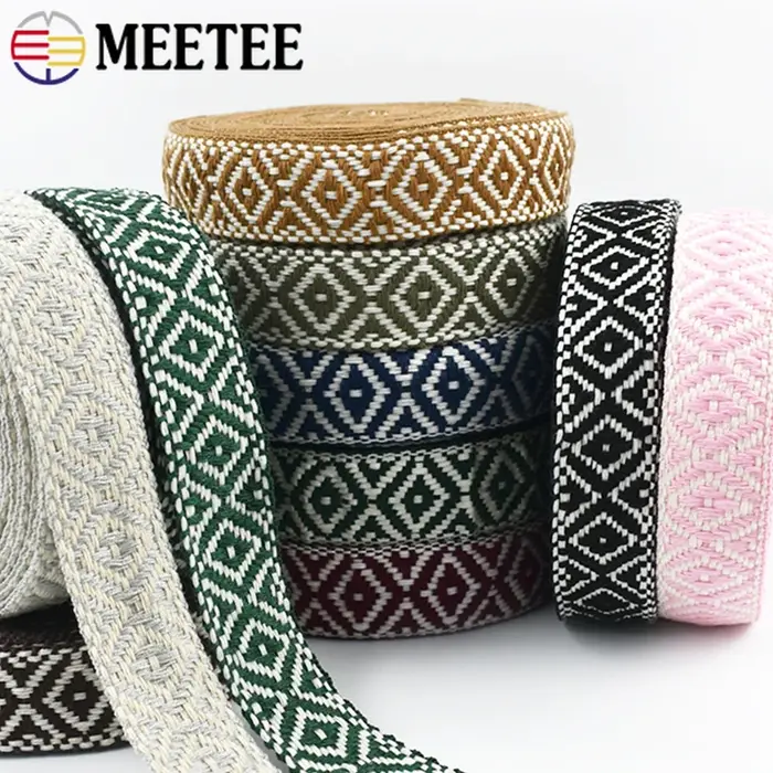 1 rouleau = 40 m, ruban jacquard ethnique de 25 mm