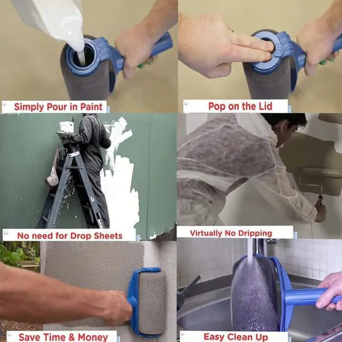 8 pièce/ensemble rouleau de peinture multifonctionnel brosse d'angle poignée outils