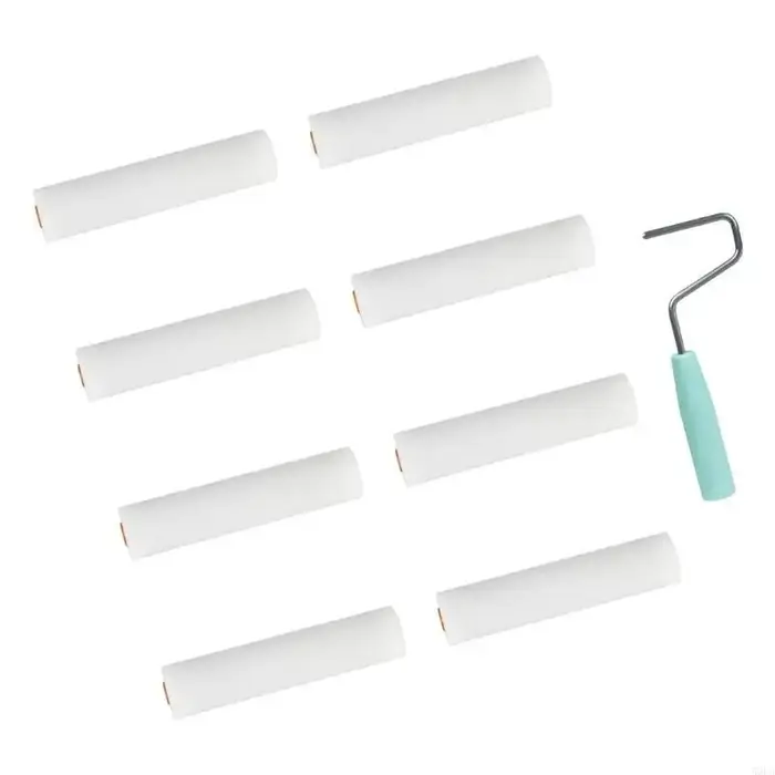 9pcs en mousse mousse Rouleau roller petits rouleaux en mousse pour peinture murale meuble