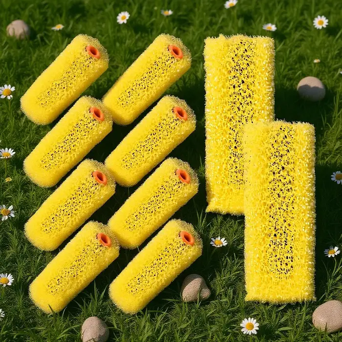Lot de 10 rouleaux de peinture texturés moyens, éponges à peinture, rouleaux gaufrés pour l'art mura