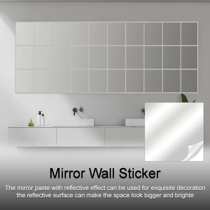 Autocollant mural miroir doux bricolage, matériau acrylique, lisse, facile à coller et à utiliser, m