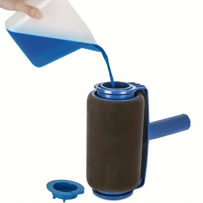 Brosse à rouleau de peinture rechargeable avec rangement intégré - construction plastique durable