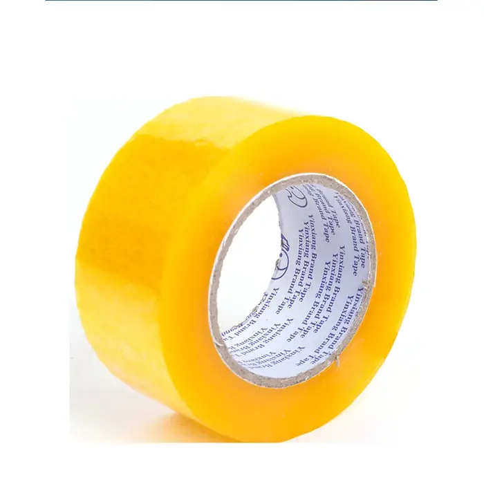 1 rouleau de ruban adhésif transparent jaune de 42 mm de largeur, ruban d'emballage robuste pour l'e