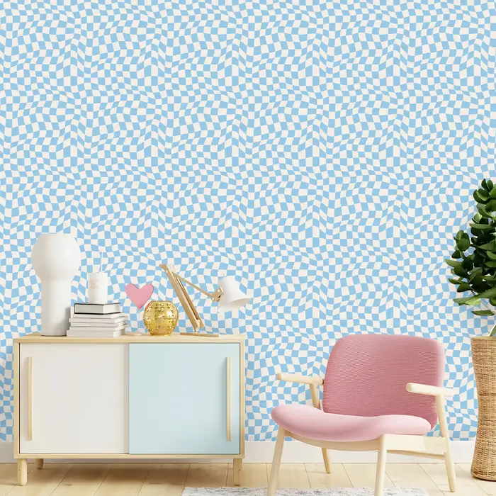 Papier peint texturé en damier pour la décoration intérieure, autocollants de meubles classiques, autocollants muraux imperméables, chambre à coucher parfaite
