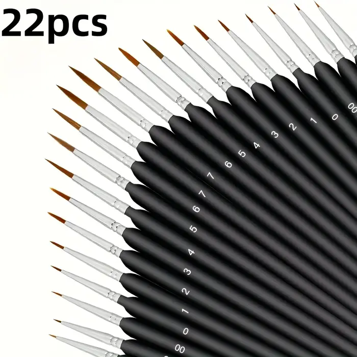 Lot de 11/22 pinceaux professionnels pour dessin de lignes fines - Recommandés