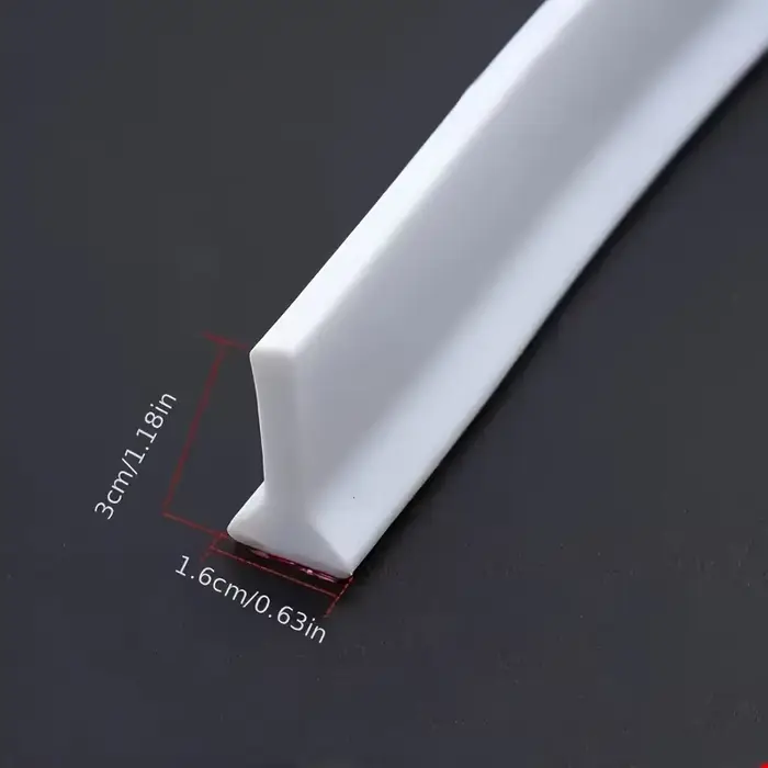 Bande d'arrêt d'eau pour salle de bains, 1 pièce, 2m x 1.6cm, bande d'arrêt d'eau multifonctionnelle