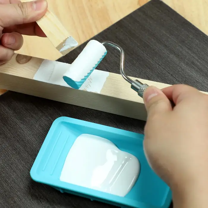 Rouleau de peinture en Silicone, ensemble de rouleaux et de plateaux de peinture en Silicone, rouleau et plateau adhésifs souples réutilisables en Latex pour l'artisanat du bois