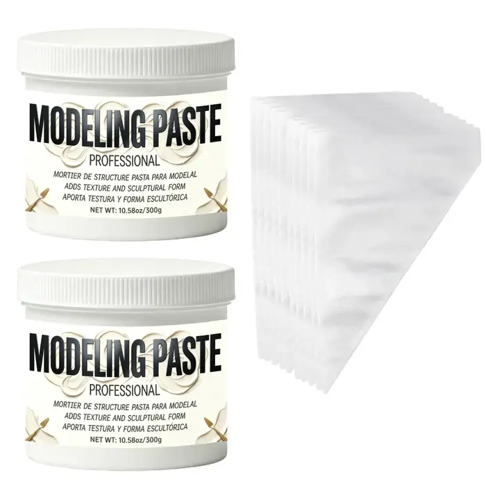 Pâte à modeler blanche, texture moyenne, prête à l'emploi pour les travaux en plâtre, la sculpture artistique et les projets.