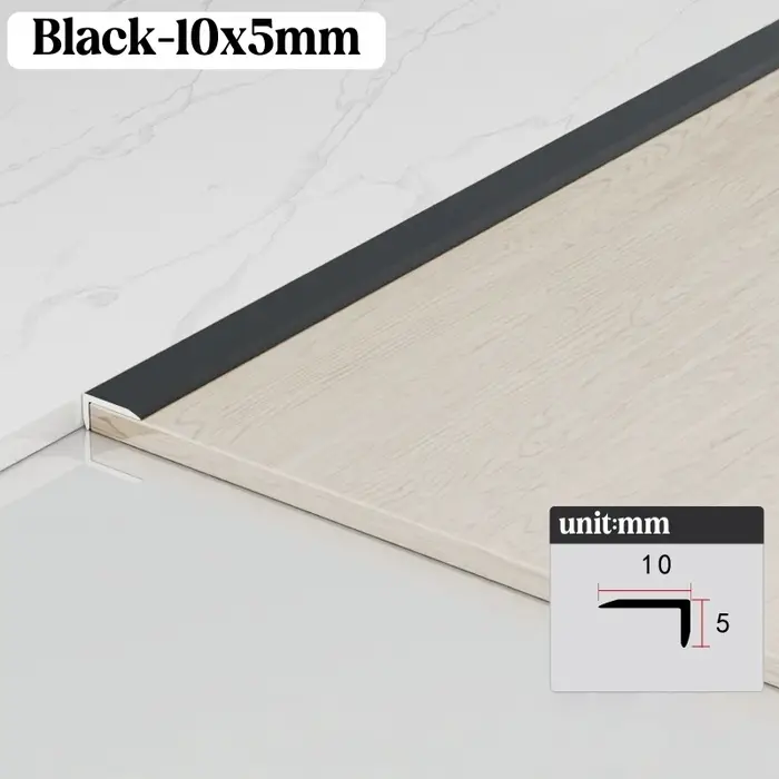 90 ° Profilé d'angle droit en aluminium en forme de L, inflexible, pour protection d'escalier, bor