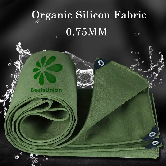 Bâche épaisse vert armée, tissu en silicone biologique, pour tente de Camping en plein air, Pergola 