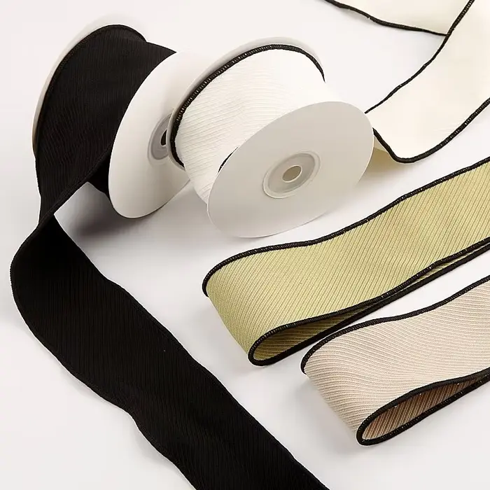 Ruban sergé noir et blanc de 10 yards (30 mm et 50 mm) pour la confection artisanale de nœuds pour cheveux