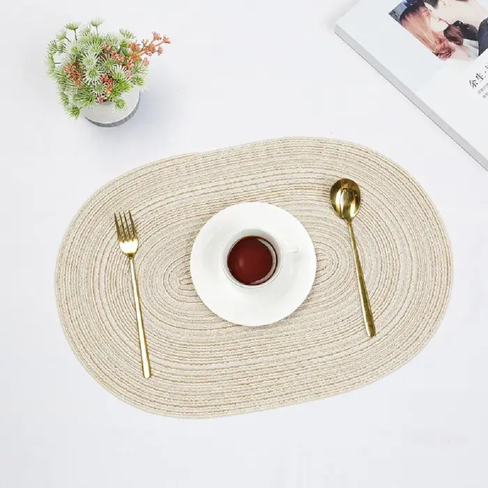 1/4/6/10 pièces tapis de Table ovales napperons tressés pour Tables à manger