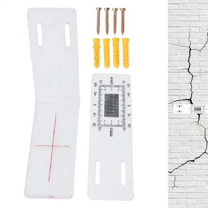 Règle de mesure en acrylique en forme de L pour la détection et le suivi des fissures des murs intérieurs et extérieurs des bâtiments
