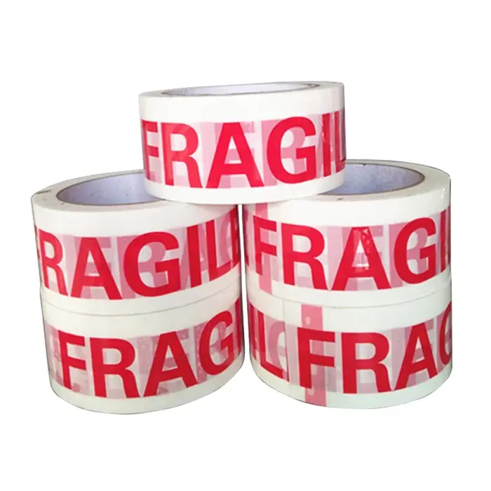 1 rouleau de rubans d'avertissement adhésifs de sécurité rouge Fragile de 66 mètres