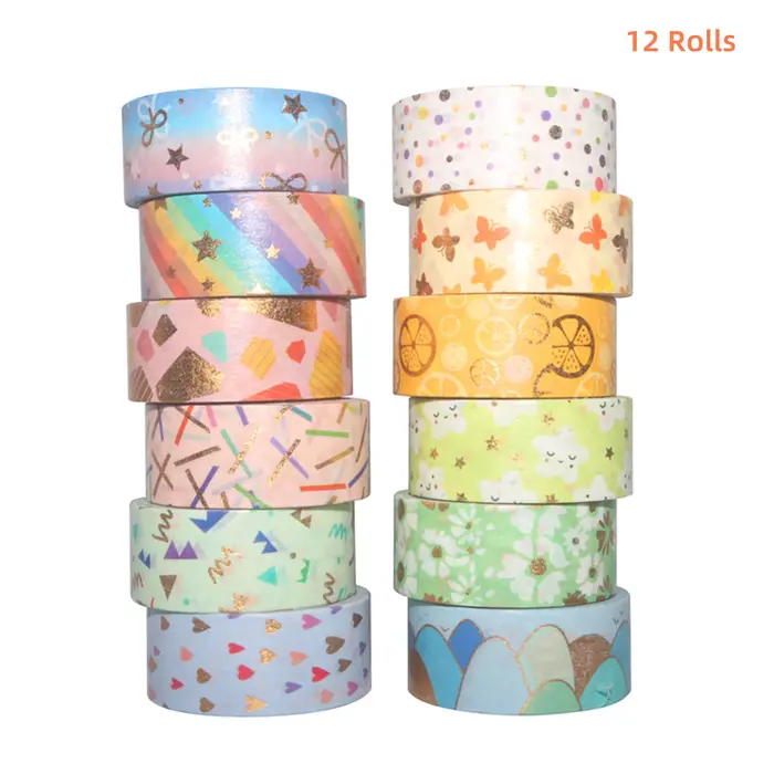 Ensemble de 12 rouleaux de ruban Washi