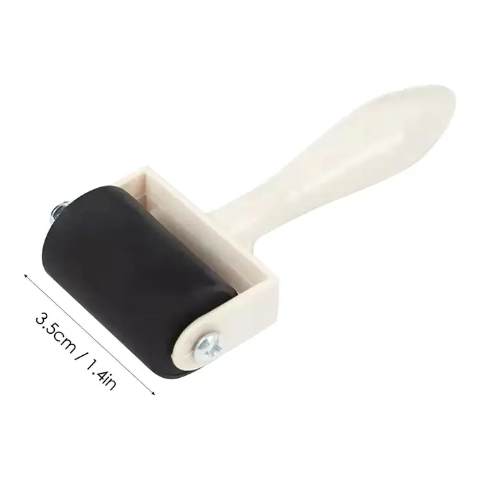 Rouleau en caoutchouc pour l'artisanat, rouleau à peinture avec manche en bois, applicateur d'encre, outil de tamponnage pour la transfert d'impressions