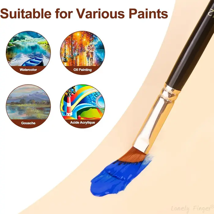 12 pièces pinceaux pour peinture acrylique