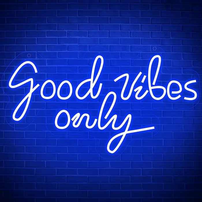 Enseigne au néon Good Vibes Only pour décoration murale