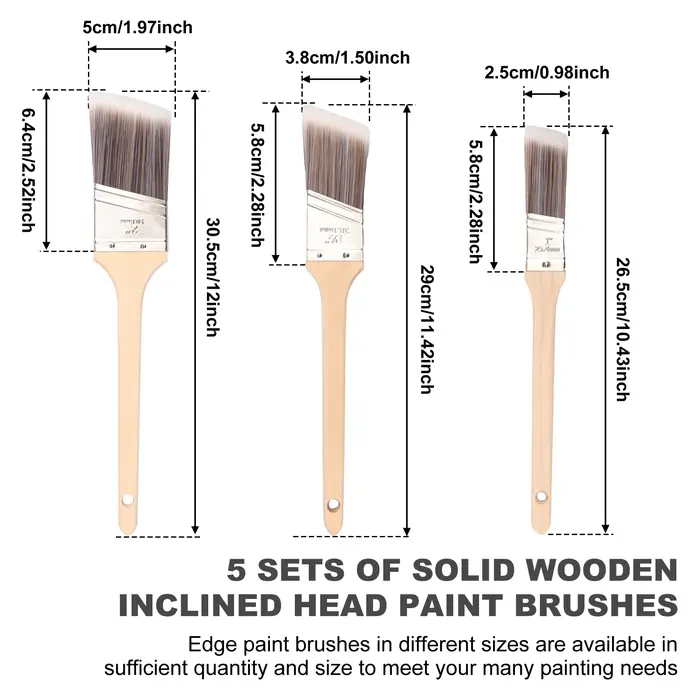 Ensemble de pinceaux à peinture pour ceinture coudée en bois Verstaile