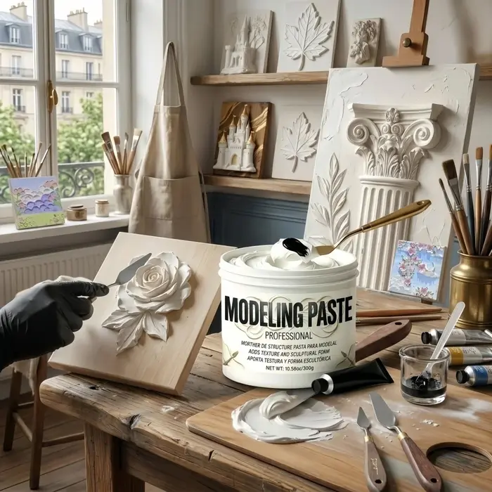 Pâte à modeler blanche, texture moyenne, prête à l'emploi pour les travaux en plâtre, la sculpture artistique et les projets.