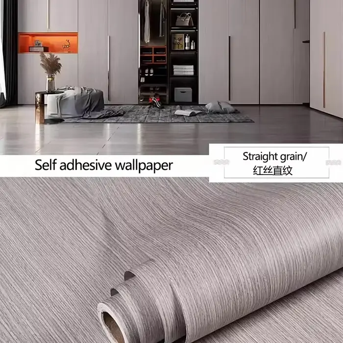 Papier peint auto-adhésif imperméable à l'eau à effet bois pour tables