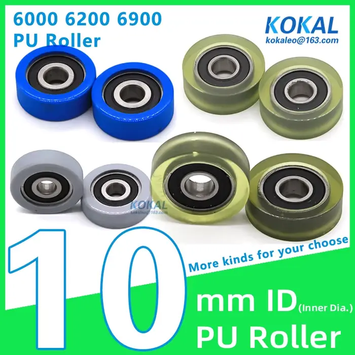 [PUd10] 4/10 pièces TPU 6200RS 6000RS roulement rouleau roue ID 10mm guide porte coulissante plaque type PU poulie