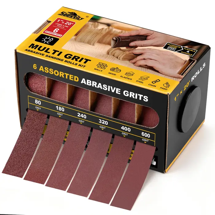 Rouleau de papier abrasif en distributeur