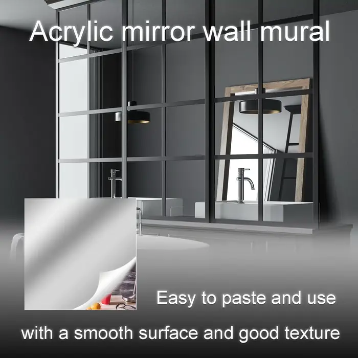 Autocollant mural miroir doux bricolage, matériau acrylique, lisse, facile à coller et à utiliser, m