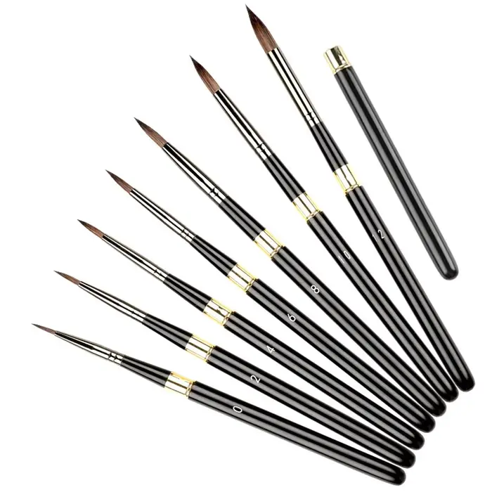 Pinceau de peinture en poils de loup pour le dessin, pinceaux de peinture d'art de haute qualité, poignées amovibles, pinceau d'interconnexion artistique le plus récent, fournitures d'art, 1PC