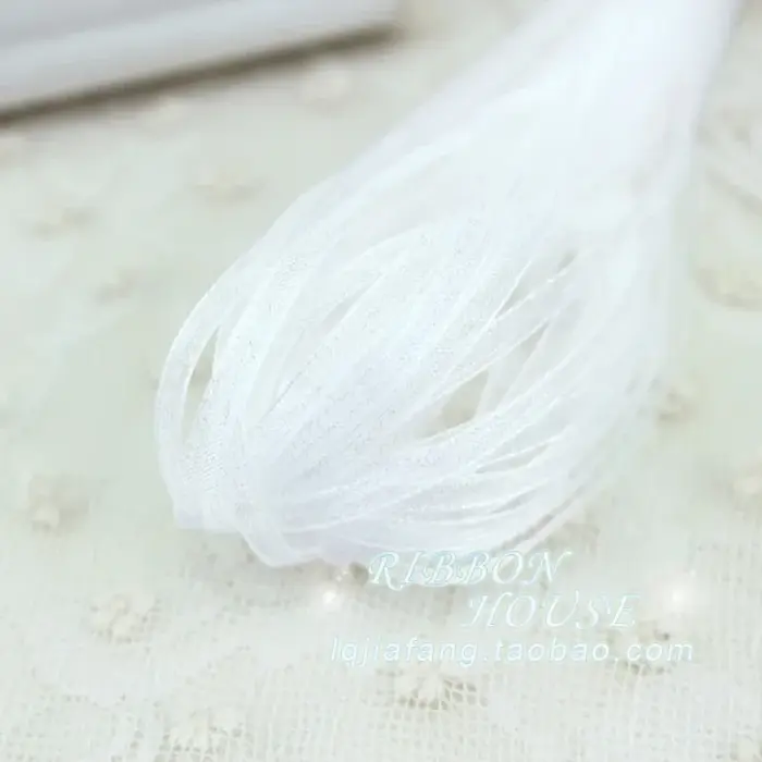 Vente (10 mètres) ruban en mousseline de soie Organza de 6mm de largeur