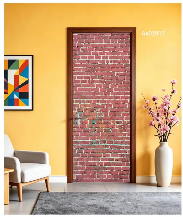 Autocollant mural vertical effet brique rouge rustique, autocollant vinyle auto-adhésif imperméable