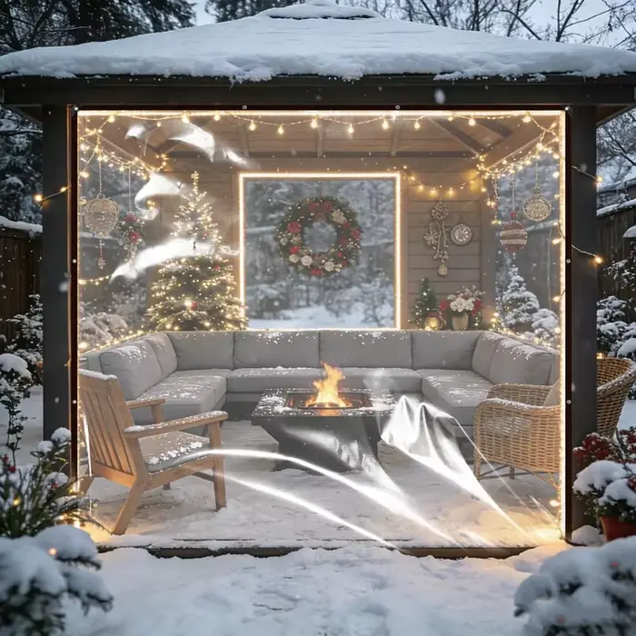 Bâche transparente imperméable 2x4m/2m en polyéthylène anti-déchirure avec œillets antirouille pour patio