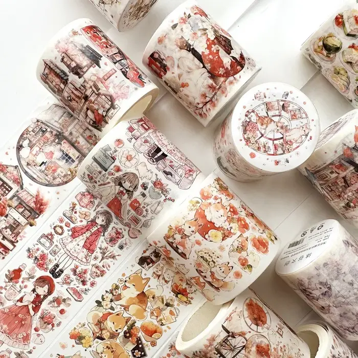 1 rouleau de ruban adhésif washi à motifs de dessins animés