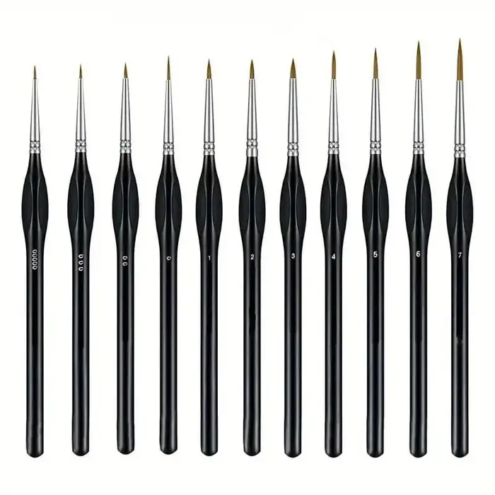 ☭ Pinceaux miniatures professionnels pour peinture, ensemble de pinceaux micro-détail pour peinture 