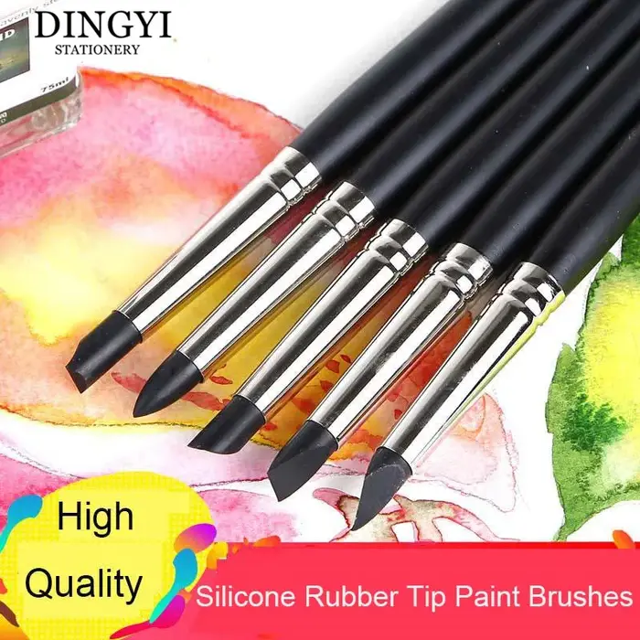 Pinceaux à peinture à pointe en caoutchouc de Silicone