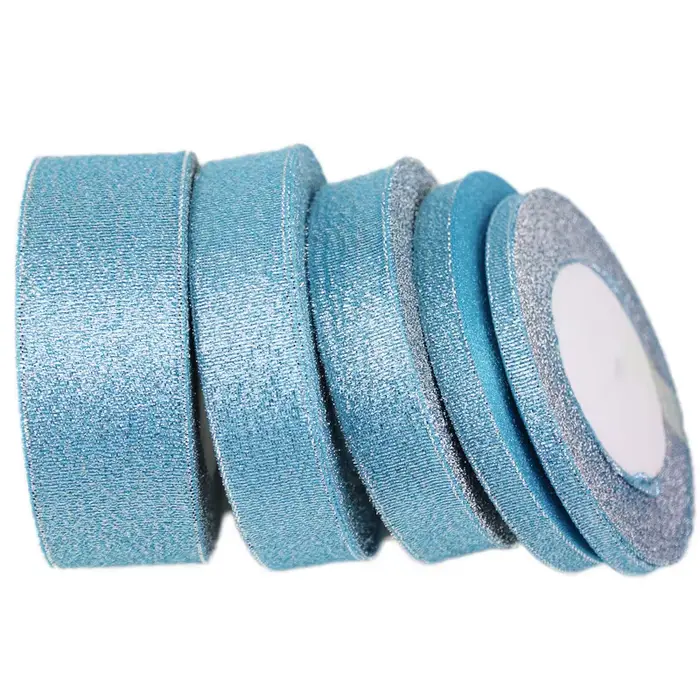 (25 Yards/Lot) Ruban en polyester bleu ciel, ruban d'emballage de Noël, rubans carrés de haute quali