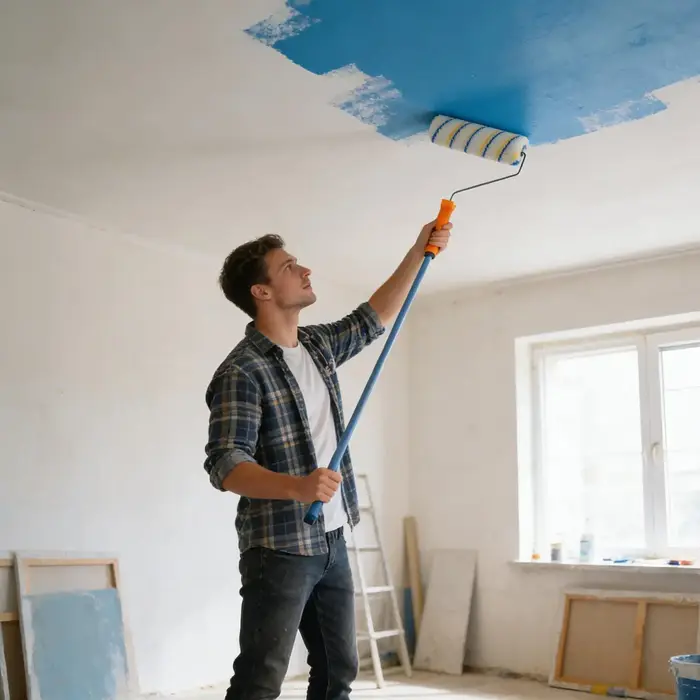 Rouleau de peinture pour la rénovation de la maison