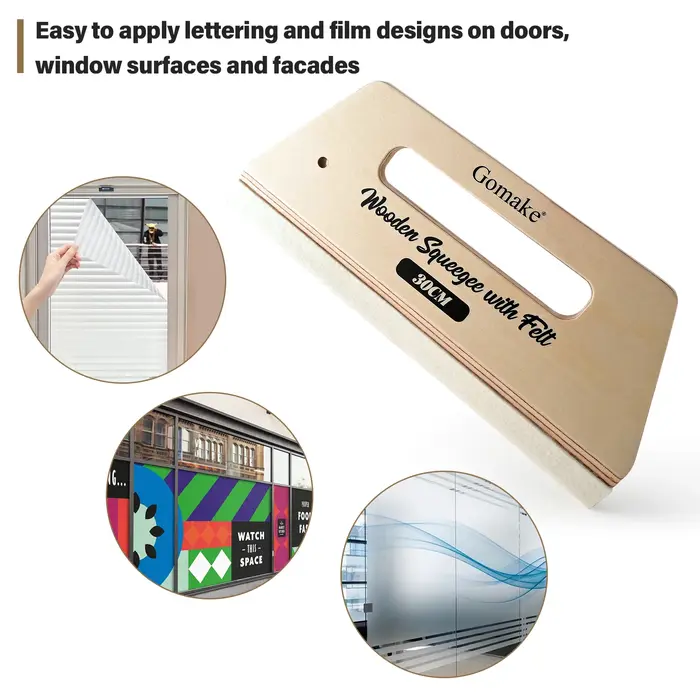 FOSHIO papier peint lissage raclette en bois avec bord feutre voiture Film décalcomanies teinte emballage grattoir sol porte graphique installer outil