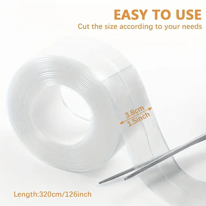 1/2 rouleaux ruban auto-adhésif PVC Transparent imperméable bandes murales de salle de bains