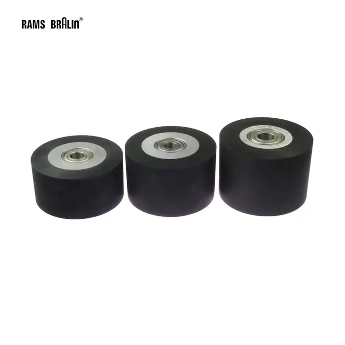 100*50mm/60mm/70mm Surface lisse rouleau en caoutchouc meuleuse à bande roue support tendeur