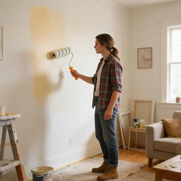 Rouleau de peinture pour la rénovation de la maison
