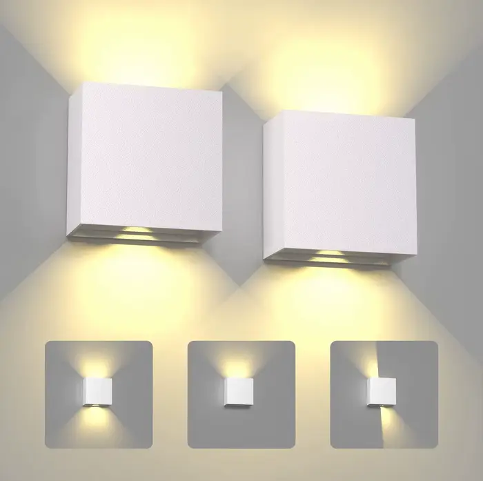 Appliques murales LED 6W, lampe murale moderne d'intérieur et d'extérieur IP65, lumières murales hau