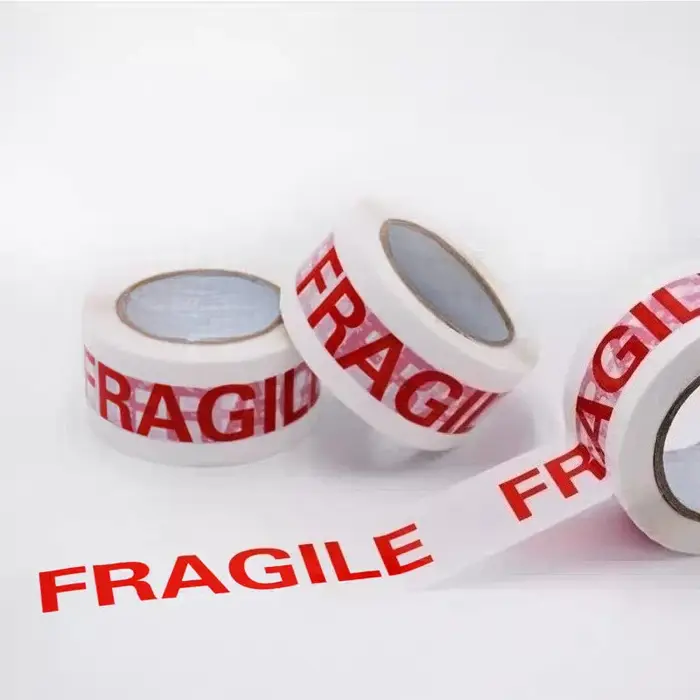 1 rouleau de rubans d'avertissement adhésifs de sécurité rouge Fragile de 66 mètres