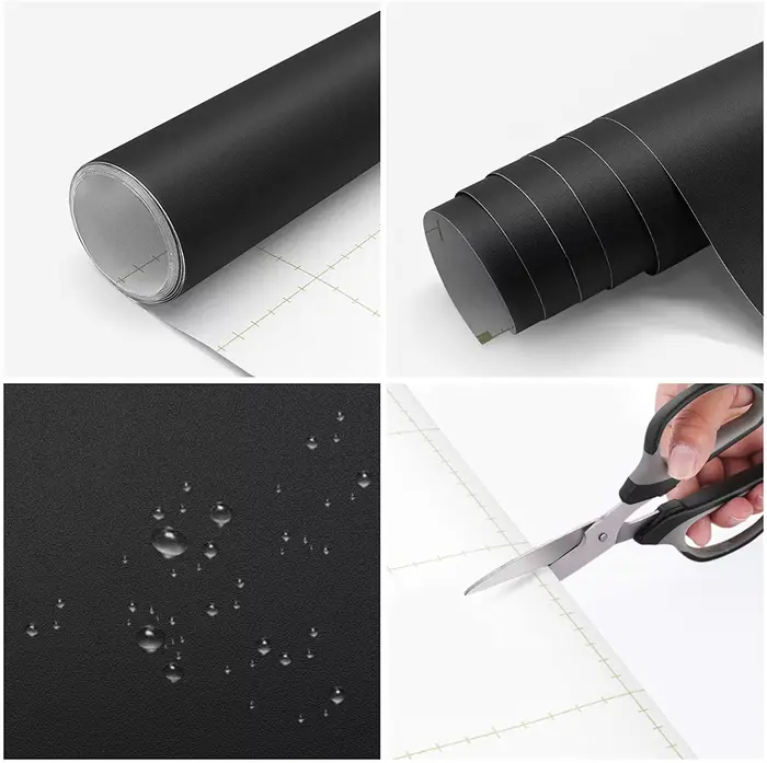 Papier peint auto-adhésif noir mat