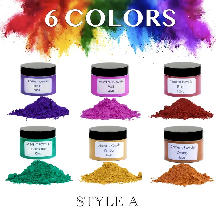 Ensemble de pigments en poudre pour ciment et gypse